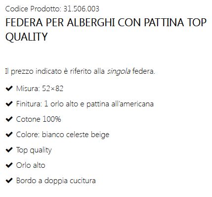 Federa per alberghi con pattina Top Quality - immagine 2